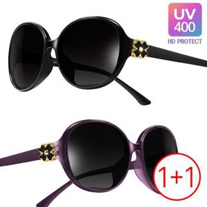 [지와이] 1+1 편광 여성 오버사이즈 포리프 선글라스 UV 400 렌즈 자외선차단 한국형 소두핏 여행 운전