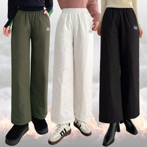 ★와이드패딩바지 2종세트★추울땐 밴딩 보온 와이드패딩바지 3컬러 택2