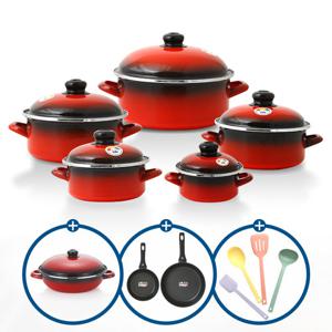 [일반형]ELO IH 빨강법랑냄비 일반형 세트