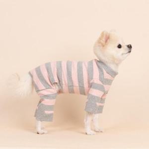 벨라 스트라이프 강아지 올인원 강아지옷 옐로우/핑크/그레이
