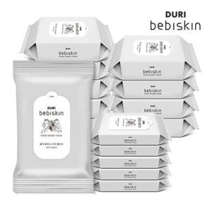 [두리]베비스킨 물에 풀리는 천연펄프 비데 물티슈 리필60매 10팩+휴대15매 5팩