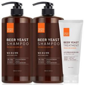 (트리트먼트 증정) 맥주효모 탈모 증상 완화 샴푸 1000ml 2개