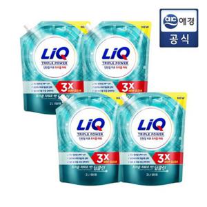 리큐 진한겔 딥클린(3X) 2L 리필 4개(일반/드럼)