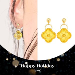 12시이전당일출고 [골드피아] 24K 순금 플라워 클로버 귀걸이