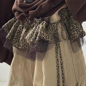 [홀리지]리리코 호피 스커트 허리장식 레이스 허리띠