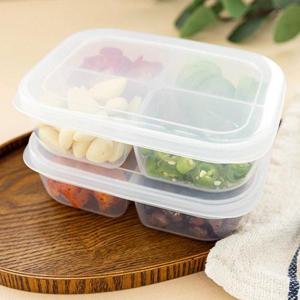 카밀리아 사각 4칸 나눔 밀폐용기 620ml 냉장고 정리 냉동실 수납 소분 보관