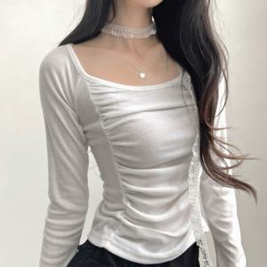 입꼬 / 미미 초커세트 양사이드 셔링 유넥 티셔츠