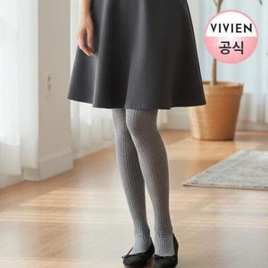 [비비안]코튼 골지타이즈 TS2032H_ML_(브라운/라이트그레이)