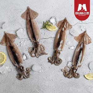 [마녀바스켓] 녹진한 손질 통찜용 오징어 자연산 1.5kg(12-21미)