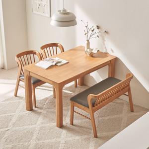 핀란디아 우든원목 4인식탁세트(의자2+벤치1)