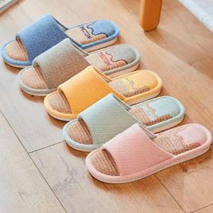 사계절 남녀공용 부드러운 린넨 실내화 홈 슬리퍼