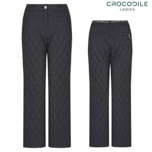 [크로커다일레이디](CLDWPT208) 다이아 퀄팅  일자핏 방한 패딩 팬츠_GN