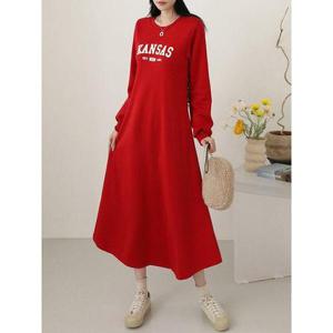 [시크루즈]톨드 기모 캔자스 A라인 롱 원피스_BDOP122