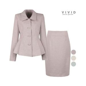 [비비드시크릿가너]SET 여성 봄가을 파스텔 정장자켓+스커트 세트