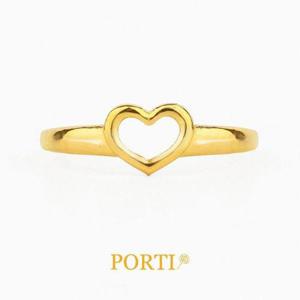 갤러리아_[뽀르띠] 순금 24K 미니 하트 돌반지 아기 백일반지 0.5g