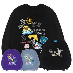 엘라모 기모M 썬-아이스크림 맨투맨 남녀공용 빅사이즈 S~4XL