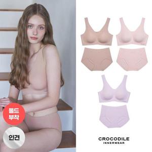 [크로커다일 언더웨어][크로커다일] 라이크라 인견쉘론 몰드부착 V넥+팬티 6종세트 CDW5M283031_T