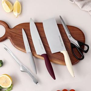 [로얄포드] 홈쿡 필수템 고급 스테인리스 다용도 칼세트 5종 주방용 고급 풀구성