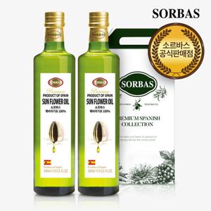 소르바스 해바라기유 500ml 2병 오일선물세트