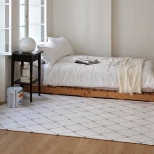 리본 스퀘어 인테리어 단모 사계절 거실 러그-100x150