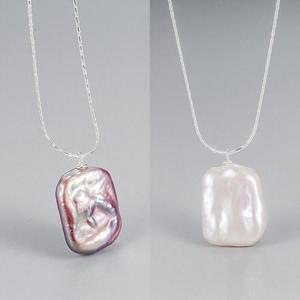 [오노마] ONM 자연주의 S925 납짝 담수진수 흑진주 백진주 목걸이