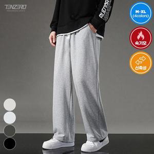 텐제로 겨울 남녀 베이직 두툼한 기모 와이드팬츠 밴딩바지 4컬러
