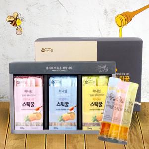 [강원양봉] 프리미엄 스틱꿀 20입 3종선물세트 (아카시아/야생화/피나무꿀/15gx20개 각1박스)