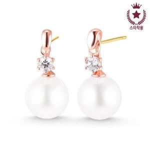 [도로시] 14k 벨라펄 스와진주 귀걸이(8mm)
