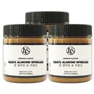 [순아몬드버터] 갓 갈아진 순 아몬드 스프레드 100% 무첨가 버터 300g X 3개
