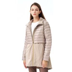 콜핑 1964JK722W 웰론 경량 후드 탈부착 여자 겨울 롱 패딩 점퍼 자켓