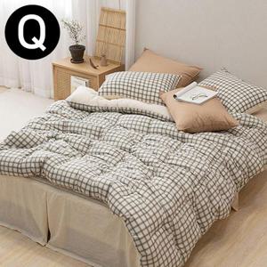 퀸이불베개셋트 소프트마이크로 차렵이불 베개커버세트 퀸 Q 브라운 퀸셋트 HWE68D14
