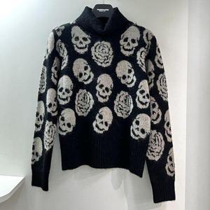 [파사디골프]스컬 자카드 알파카혼방 터틀넥 니트 블랙 여성 P24WKP362