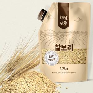 국산 찰보리 1.7kg l 밀폐 스탠트 파우치 포장 l 보리쌀 잡곡