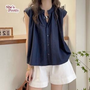 [쉬즈프리티] 앙리캡소매셔링블라우스 ~L까지