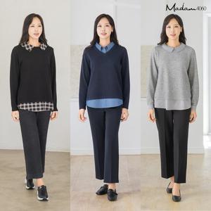 [마담4060]마담4060 니트 레이어드 블라우스 3종