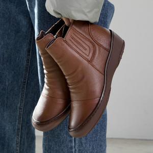 제이슈 / 제이슈 천연소가죽 기모안감 플리티 앵클부츠 4.5cm