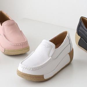 [더힐슈즈] 가죽 키높이 여성로퍼 플랫슈즈 단화 5cm/3color sjlux1251