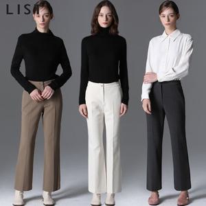 [리스트(LIST)] 베이직 버튼 스트레이트 기모 팬츠