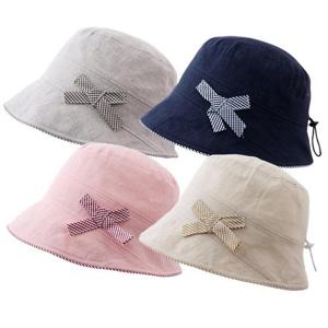 [나비드원]린넨 사이즈조절 리본 벙거지 4color 시원한 여름 엄마 중년 여성 챙모자/YY76