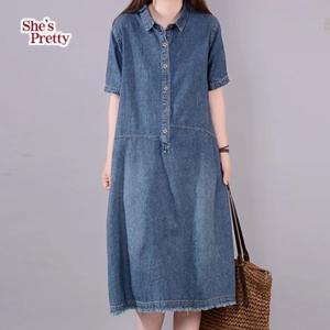 [쉬즈프리티] 레오데님셔츠원피스