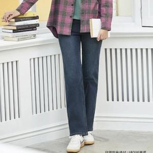 뱅뱅 HC09 여성 기모 인밴딩 슬림핏 청바지 일자기모 캐주얼한 허리밴딩 활