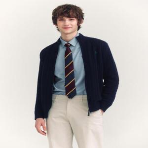 헤지스 남성 [아이코닉] 네이비 울 케이블 집업  (HZSW4D327N2)