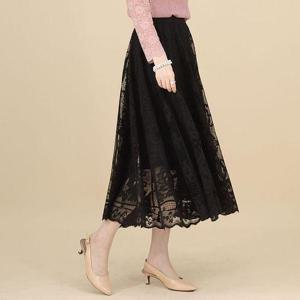 [애비뉴투지]엄마옷 레이스 허리밴드 여성 봄 여름 롱 치마 스커트 S02121 50대 60대 중년여성