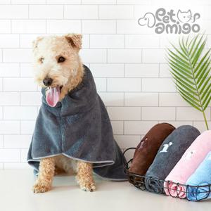 펫아미고 퀵드라이 펫타올 가운형 L / 극세사 강아지타올 고양이타올