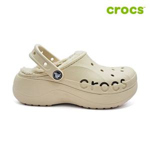 [크록스]바야 플랫폼 라인드 클로그 여성 털샌들 208708-11S_CA