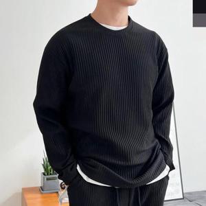 [모로엠] 남성 캐주얼룩 데일리 플리츠긴팔티 DM-TSA-GQQKT18