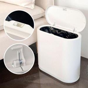 냄새차단쓰레기통 슬림형 원터치 틈새형휴지통 10L (WFJD5W9)