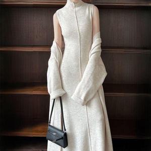 볼레로니트+롱원피스 세트 여리핏 페미닌 데일리 투피스 WFL0FQO