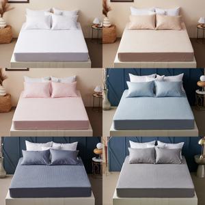 [바운티풀] 호텔감촉 60수 사틴 면100% 매트커버 스트라이프 퀸