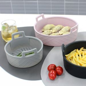 실리콘 에어프라이어 원형 용기 그릇 소1개+중1개